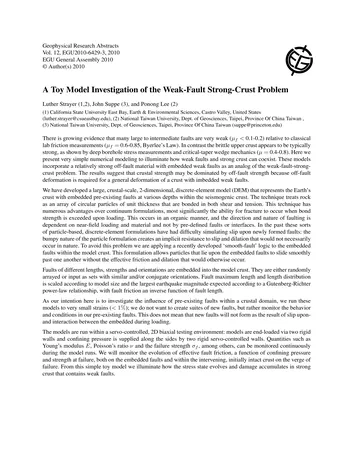 Más sobre Una Investigación de Modelo a Escala del Problema de Falla Débil y Corteza Fuerte.