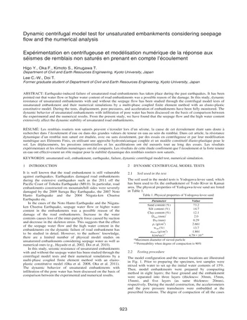 Más sobre Prueba de Modelo Centrífugo Dinámico para Terraplenes No Saturados Considerando el Flujo de Filtración y el Análisis Numérico