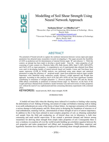 Más sobre Modelado de la Resistencia al Corte del Suelo Usando un Enfoque de Red Neuronal