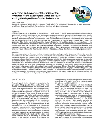Más sobre Estudios Analíticos y Experimentales de la Evolución del Exceso de Agua de Poros.