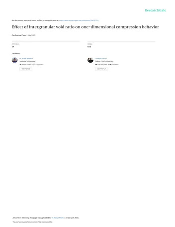Más sobre Efecto del Índice de Vacíos Intergranulares en la Compresión Unidimensional.